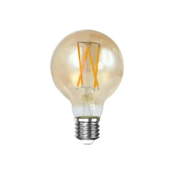 Ampoule globe 7 cm ambré LED filament lumière chaude (E27)