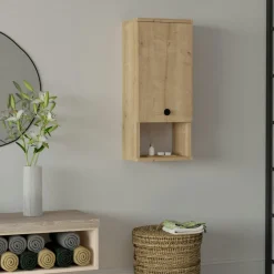 Armoire de toilette effet bois de noyer, 1 porte MARFA