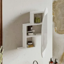 Armoire de toilette organique blanche 1 miroir CODY