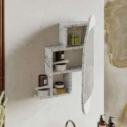 Armoire de toilette organique taupe 1 miroir CODY