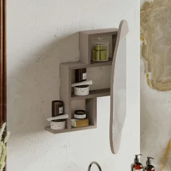 Armoire de toilette organique effet marbre 1 miroir CODY