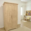 Armoire dressing 2 portes hévéa 110x62x195cm HELENA