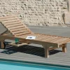 Bain de soleil transat jardin en Teck massif 205cm SUMMER