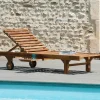 Bain de soleil transat jardin en teck huilé 205cm MACAO
