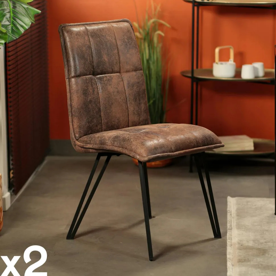 Banc bois brun recyclé pieds métal 140 cm SAMOA