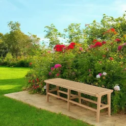 Banc de jardin assise tressée et teck 151 cm SUMMER