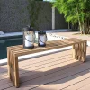 Banc de jardin en bois de teck sans dossier 140 cm MENDOZA