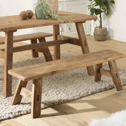 Banc en bois recyclé 140 cm style campagne DENVER
