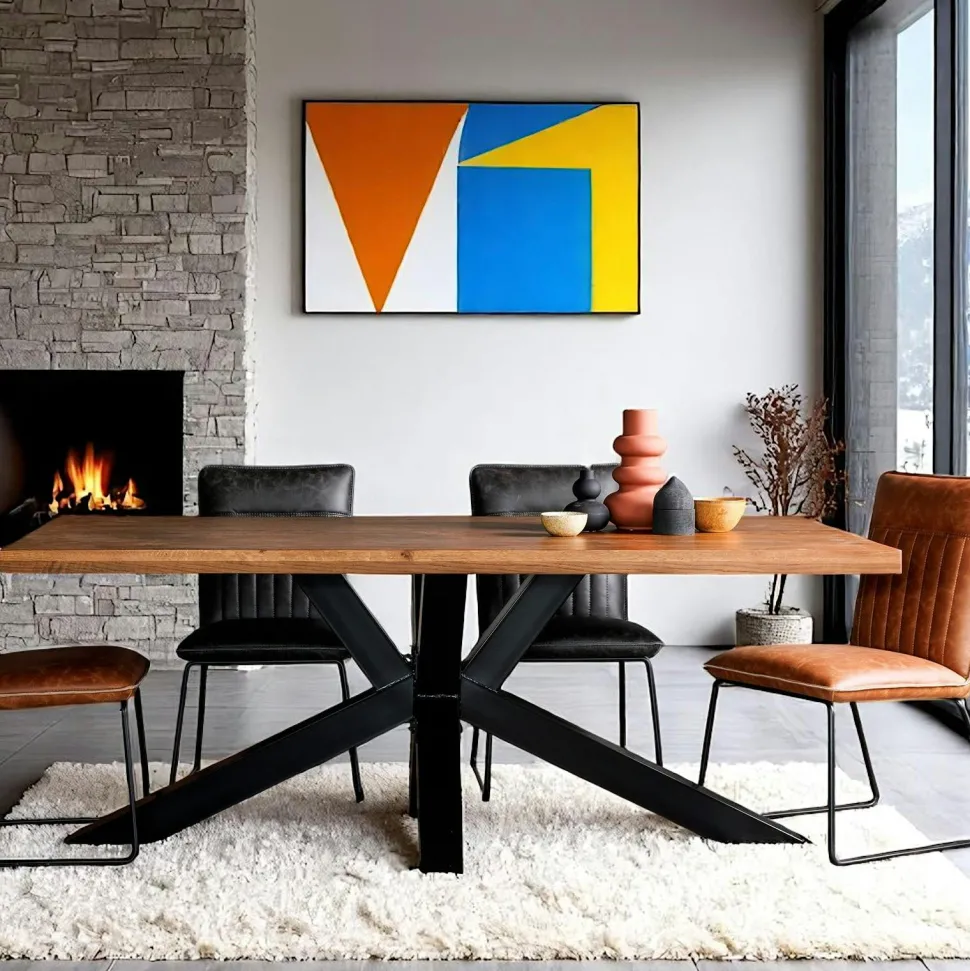 Banc TV en bois brun et verre - 2 niveaux, 140 cm LHASA