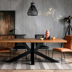 Banc TV en bois brun et verre - 2 niveaux, 140 cm LHASA