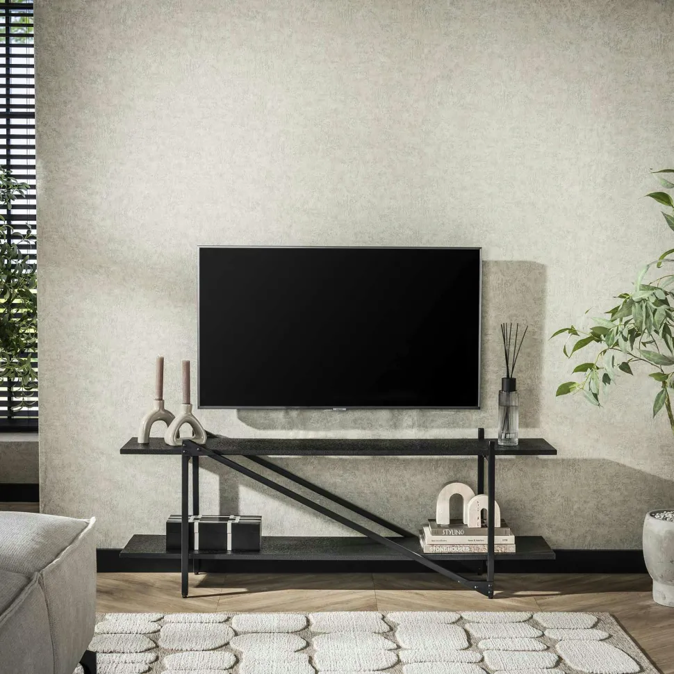 Banc tv moderne 2 niveaux 140 cm RALF