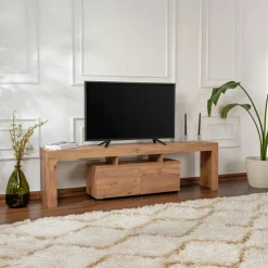 Banc TV moderne avec rangement - effet marbre MARFA