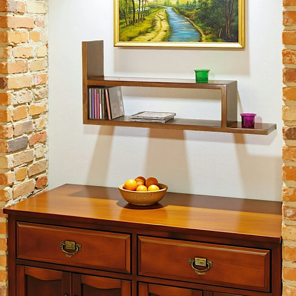 Bout de canapé / Chevet Hévéa double plateaux 50x50x55cm TESSA
