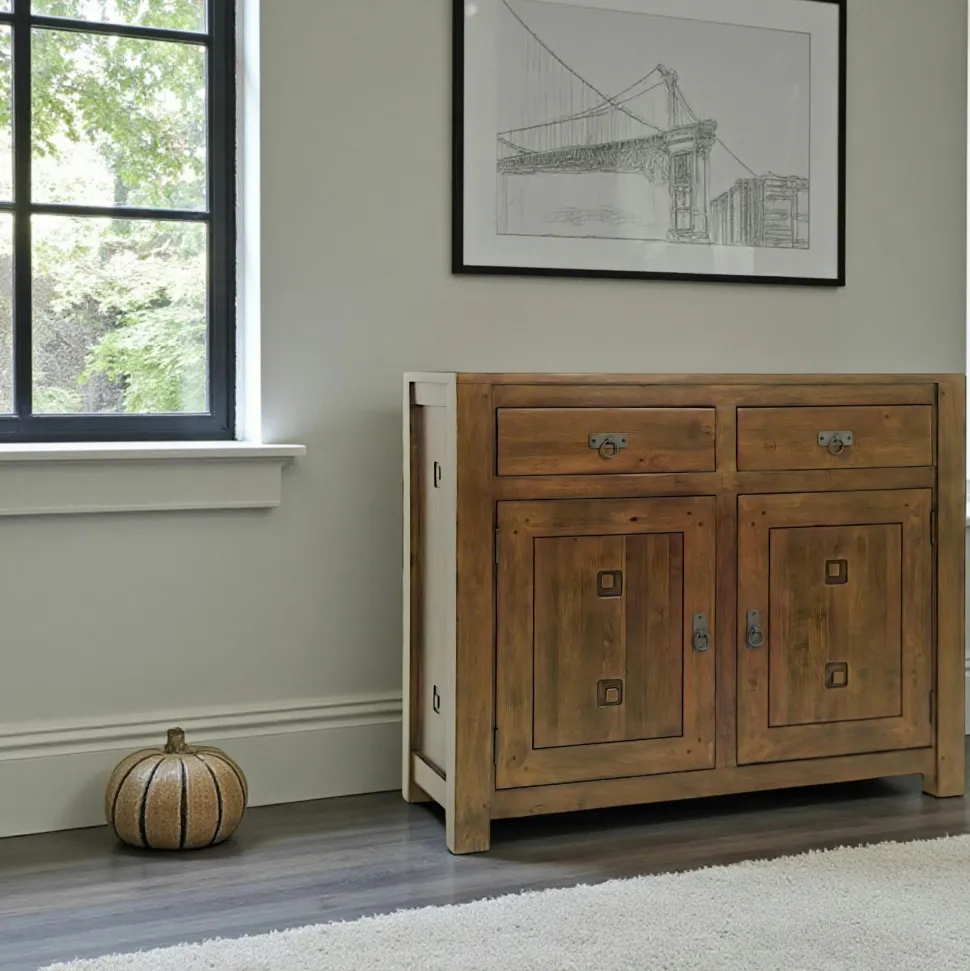 Buffet 2 portes hévéa 110x45x90cm TESSA