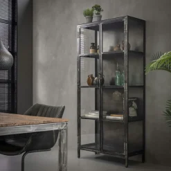 Buffet industriel métal verre ROADIES