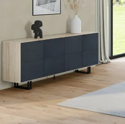 Buffet moderne en chêne blanc 200 cm ZONZA