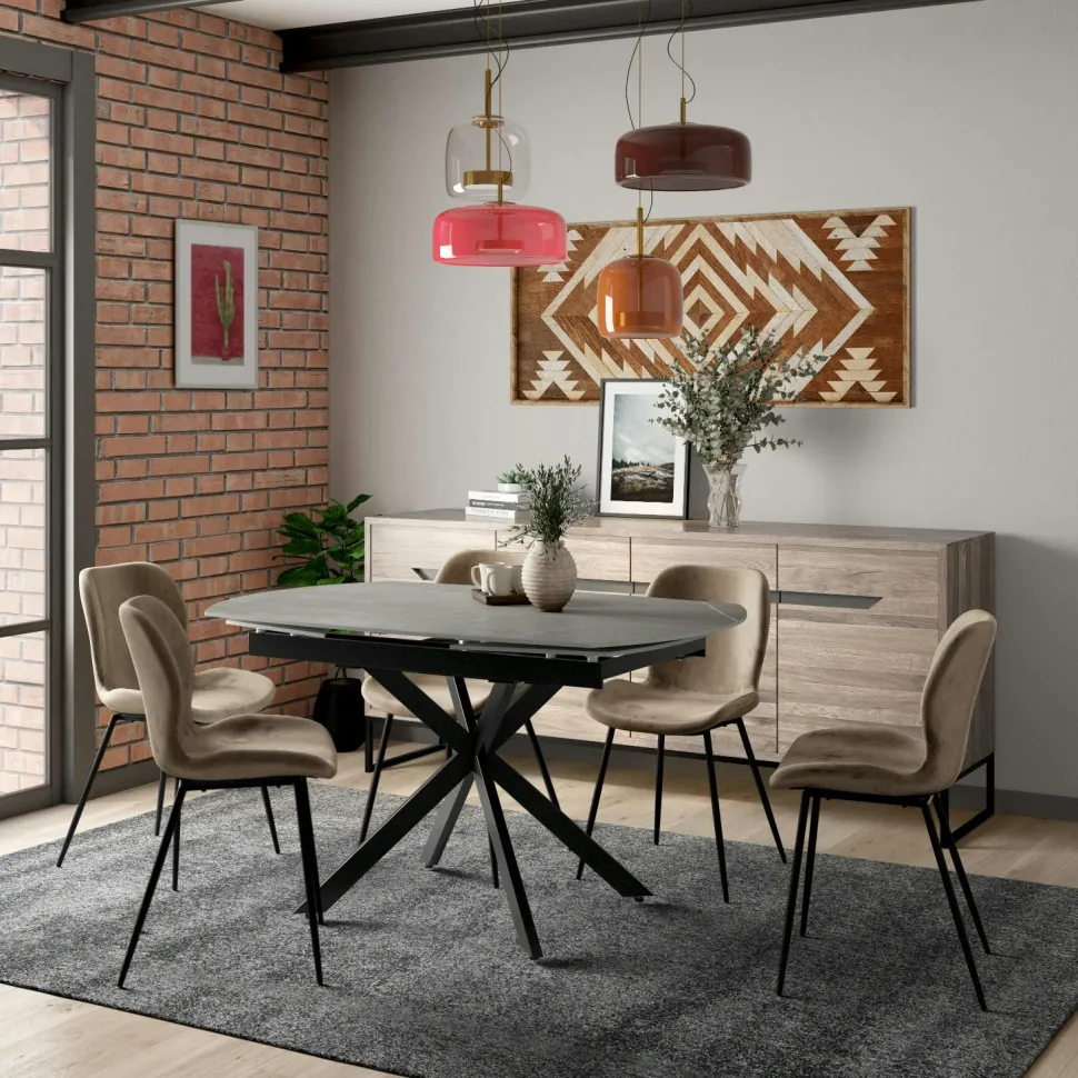 Buffet moderne en marbre et bois MASSA
