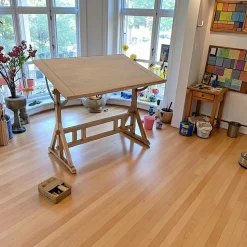 Bureau architecte inclinable bois hévéa massif TRADITION