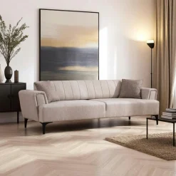 Canapé 3 places beige - lit d’appoint, style moderne LUCCA