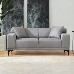 Canapé 2 places brun taupe - accoudoirs larges ORSAY