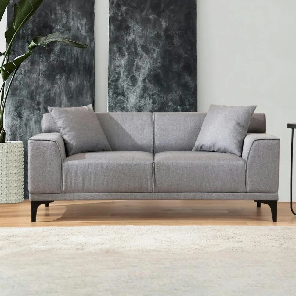 Canapé 2 places brun taupe - accoudoirs larges ORSAY
