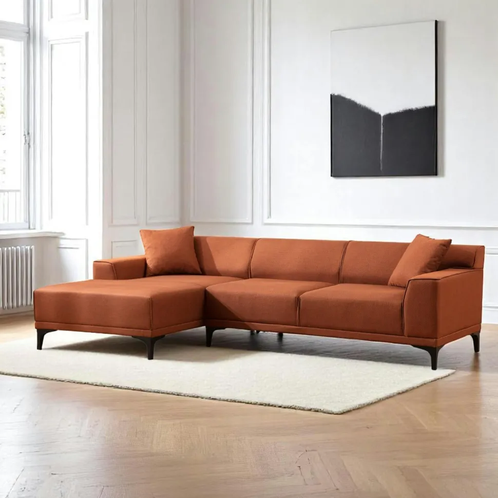 Canapé 2 places brun taupe - accoudoirs larges ORSAY