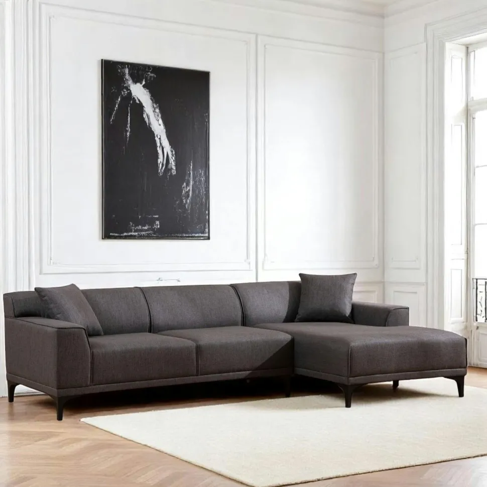 Canapé 2 places brun taupe - accoudoirs larges ORSAY