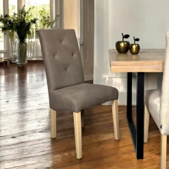 Canapé convertible en bois recyclé coussins taupe DENVER