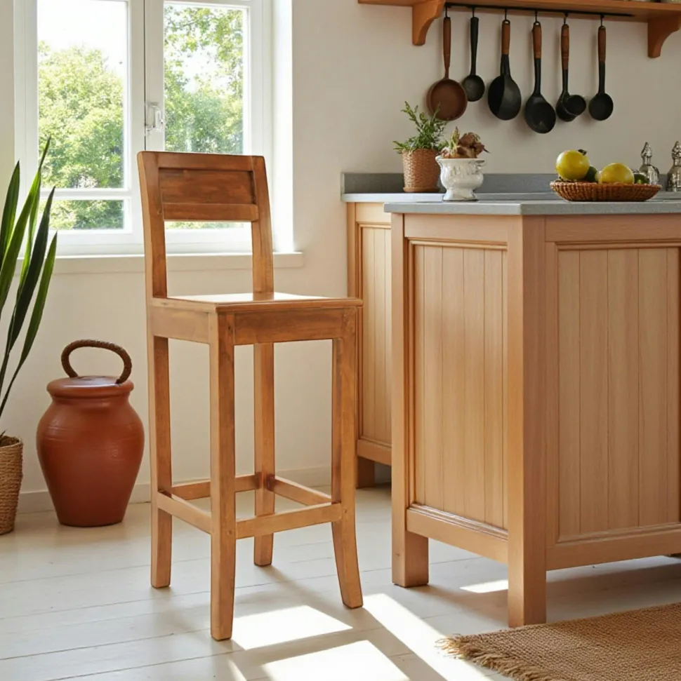 Canapé convertible en bois recyclé coussins taupe DENVER