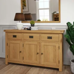 Canapé convertible en bois recyclé coussins taupe DENVER