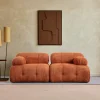 Canapé modulable 2 places rouille, assise profonde 190 cm ICA