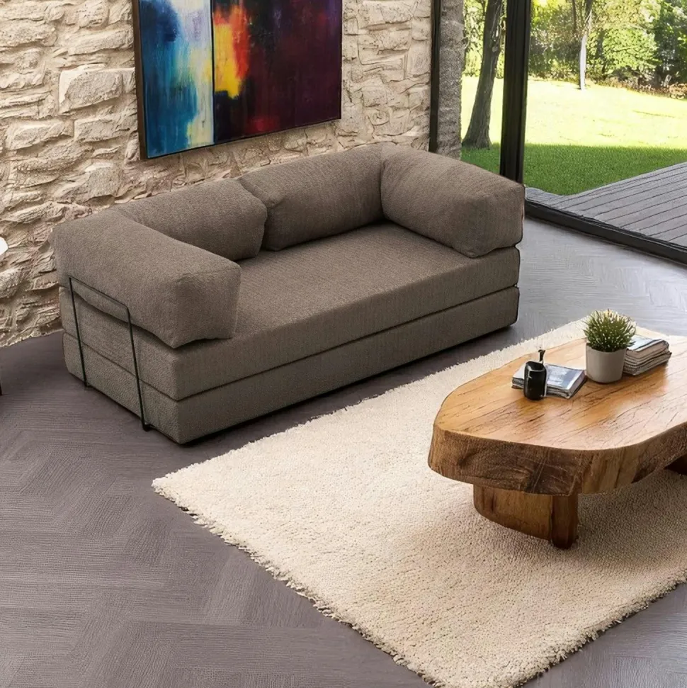 Canapé-lit anthracite confort, 190 cm ALTEA