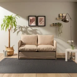 Canapé-lit d'appoint en tissu crème, 2 personnes ORURO