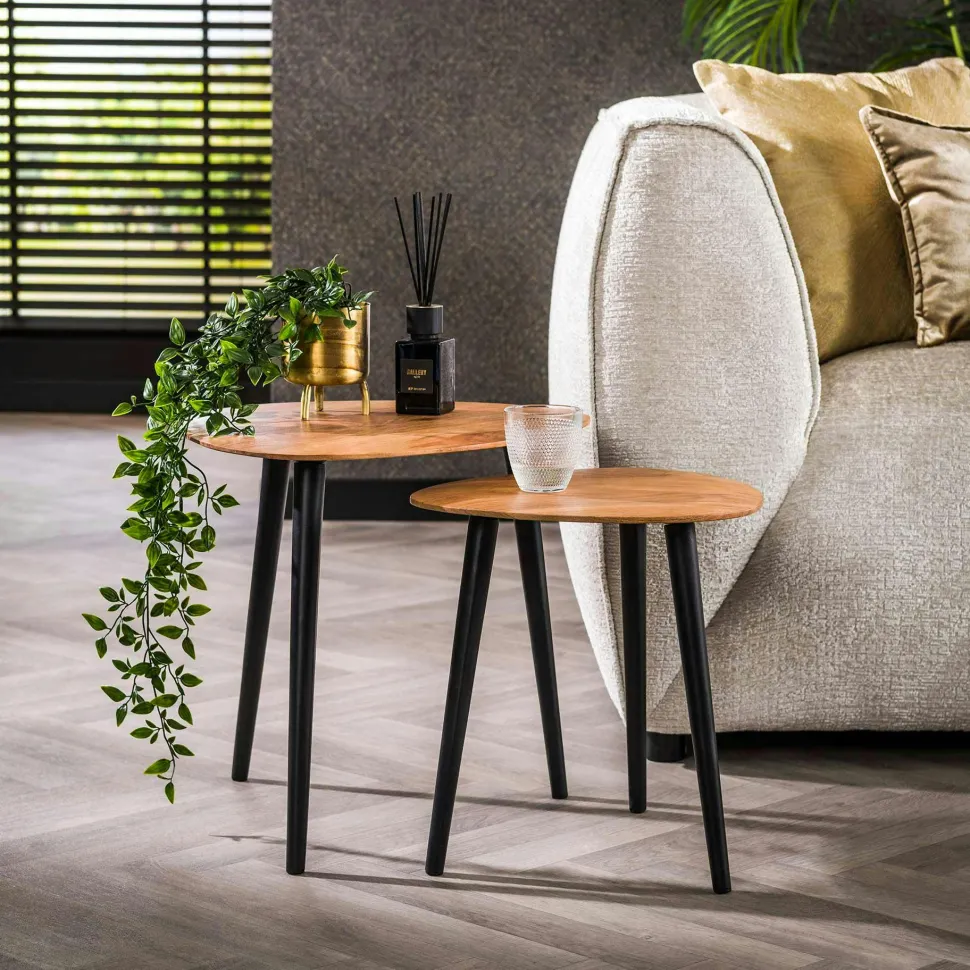 Chaise à rayures velours taupe (lot de 2) MALANG