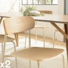 Chaise bois et métal blanc style écolier (lot de 2) TIM