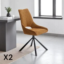 Chaise contemporaine pivotante rouille (lot de 2) LIGURIE