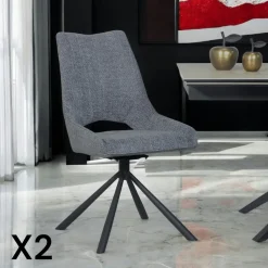 Chaise contemporaine pivotante rouille (lot de 2) LIGURIE