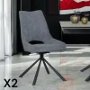 Chaise contemporaine pivotante anthracite (lot de 2) LIGURIE