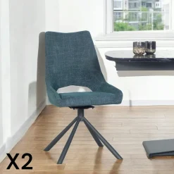 Chaise contemporaine pivotante anthracite (lot de 2) LIGURIE