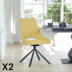 Chaise contemporaine pivotante anthracite (lot de 2) LIGURIE