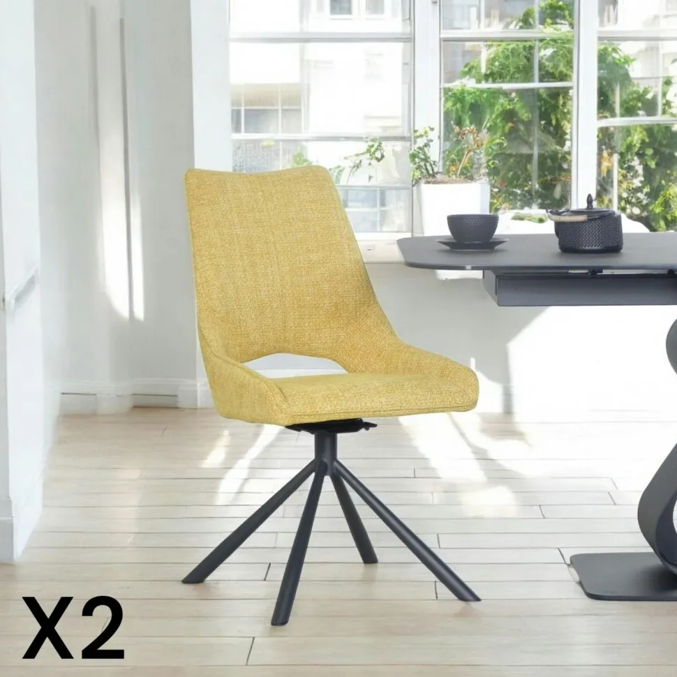 Chaise contemporaine pivotante anthracite (lot de 2) LIGURIE