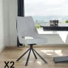 Chaise contemporaine pivotante grise (lot de 2) LIGURIE