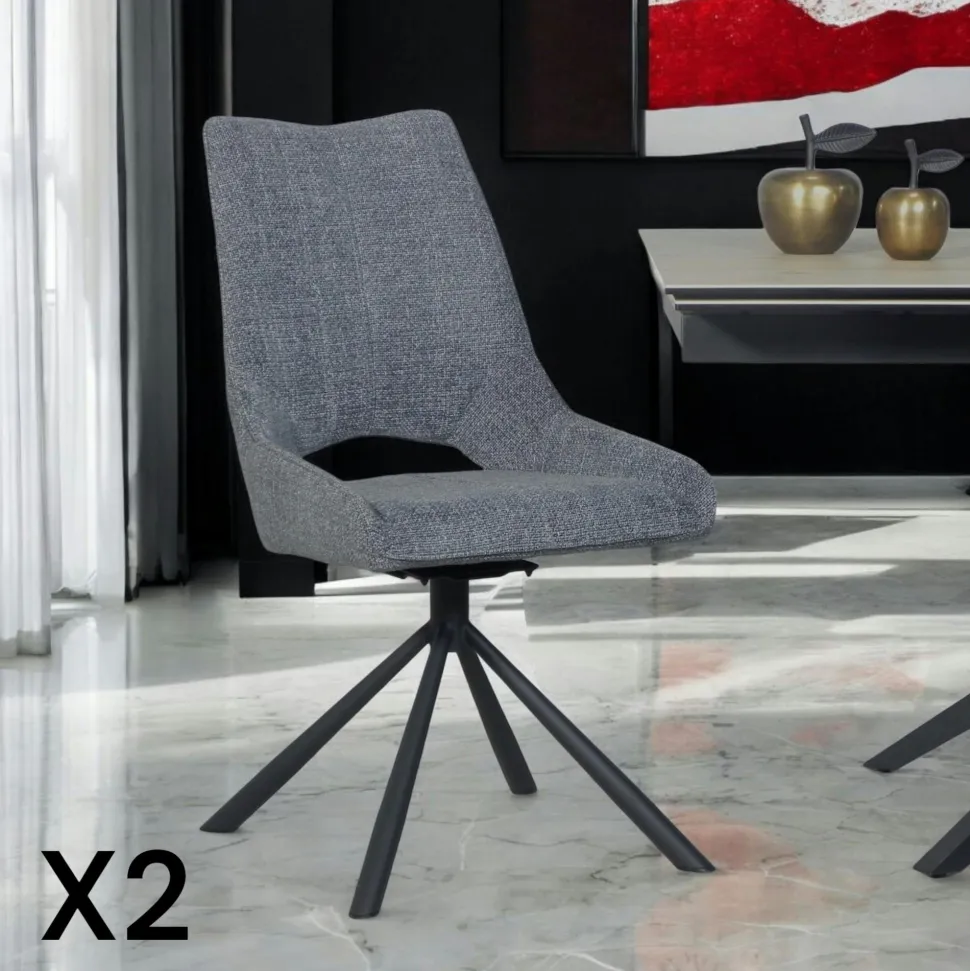Chaise contemporaine pivotante lagon (lot de 2) LIGURIE