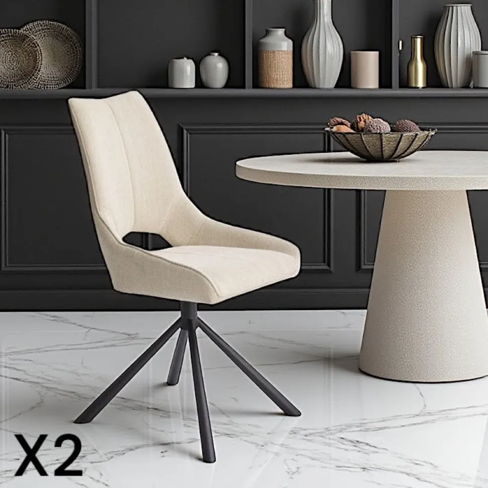 Chaise contemporaine pivotante lagon (lot de 2) LIGURIE