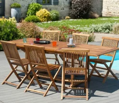 Chaise de bar de jardin en Teck brut massif Pliante SUMMER