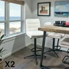 Chaise de bar en bouclettes blanches réglable en hauteur (lot de 2) PALERME