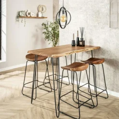Chaise de bar en velours brique style moderne (lot de 2) MELBOURNE