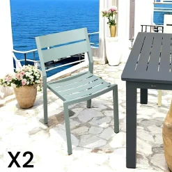 Chaise de jardin en aluminium jaune tendre (lot de 2) STOCKHOLM
