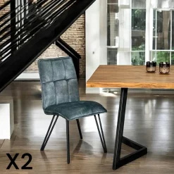 Chaise de salle à manger gris anthracite avec pieds épingle (lot de 2) MALMOE