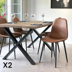 Chaise de salle à manger grise, style moderne (lot de 2) BERLIN